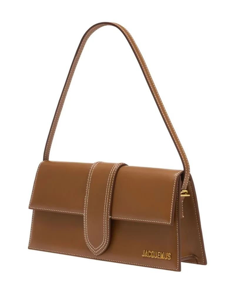 Jacquemus Women's Le Bambino Long -  Leather Brown Bags Shoulder-Hobo-Bags Brown
