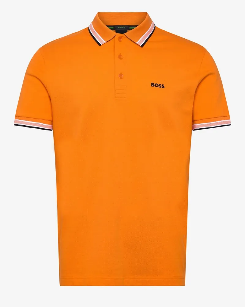 HUGO BOSS Cotton Piqué Polo Shirt — Orange Orange