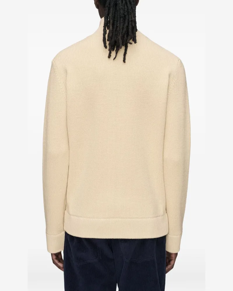 Maison Margiela Ribbed Wool Cardigan — Cream Cream