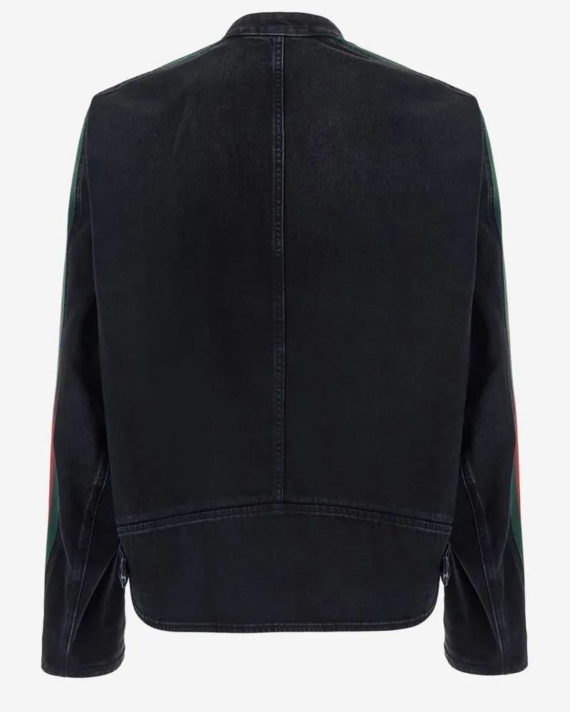 Gucci Men's Biker Jacket Cotton Black Black