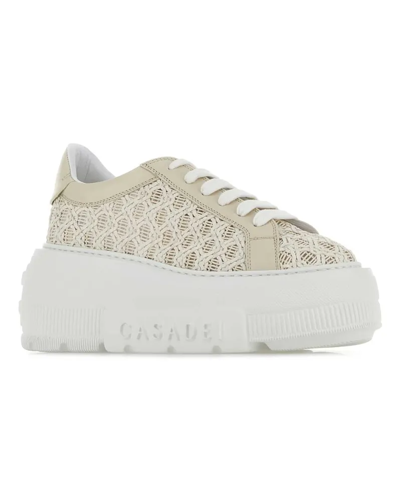 Casadei Women's Sand Mesh Sneakers Offwhite Beige