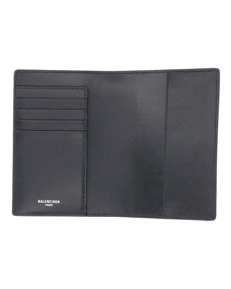 Balenciaga Men's Wallets Black Calf Leather Black