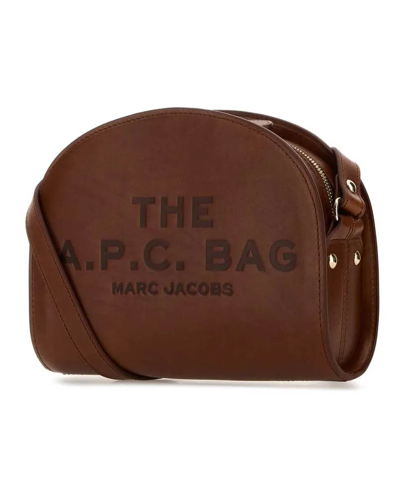 A.P.C. Women's Brown Leather  X Marc Jacobs Demi Lune Crossbody Bag Hazelnut Borse A Tracolla Brown