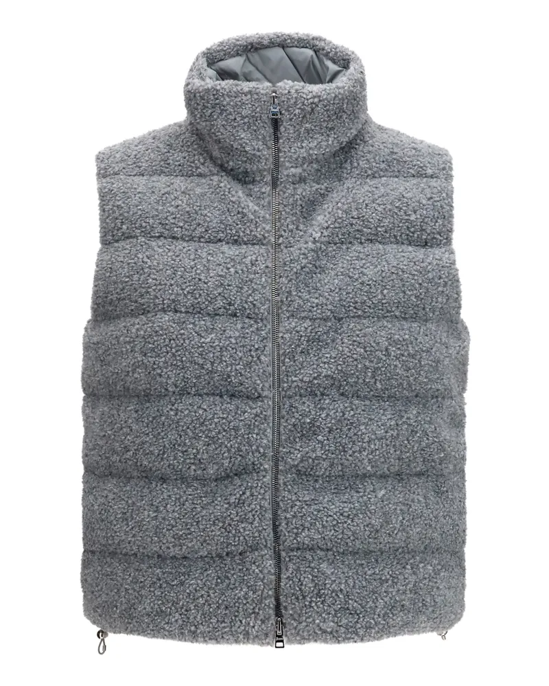Herno Women's Padded Vest Shearling Front Pearl Grey Outer: Polyester Blazers Jacket Gray
