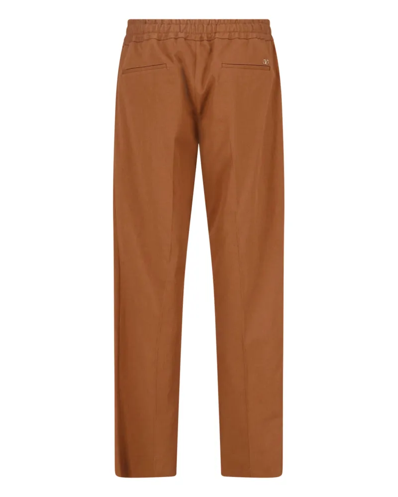 Valentino Garavani Men's Trousers Brown Cotton Brown