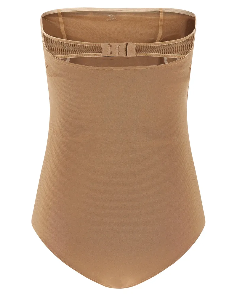 Courrèges Women Beige Viscose Bodysuit Clothing Beige
