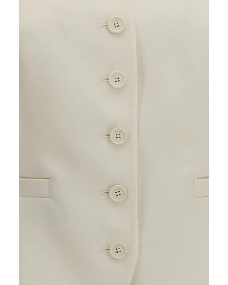 Fendi Wool Fleece Vest — Ivory Ivory
