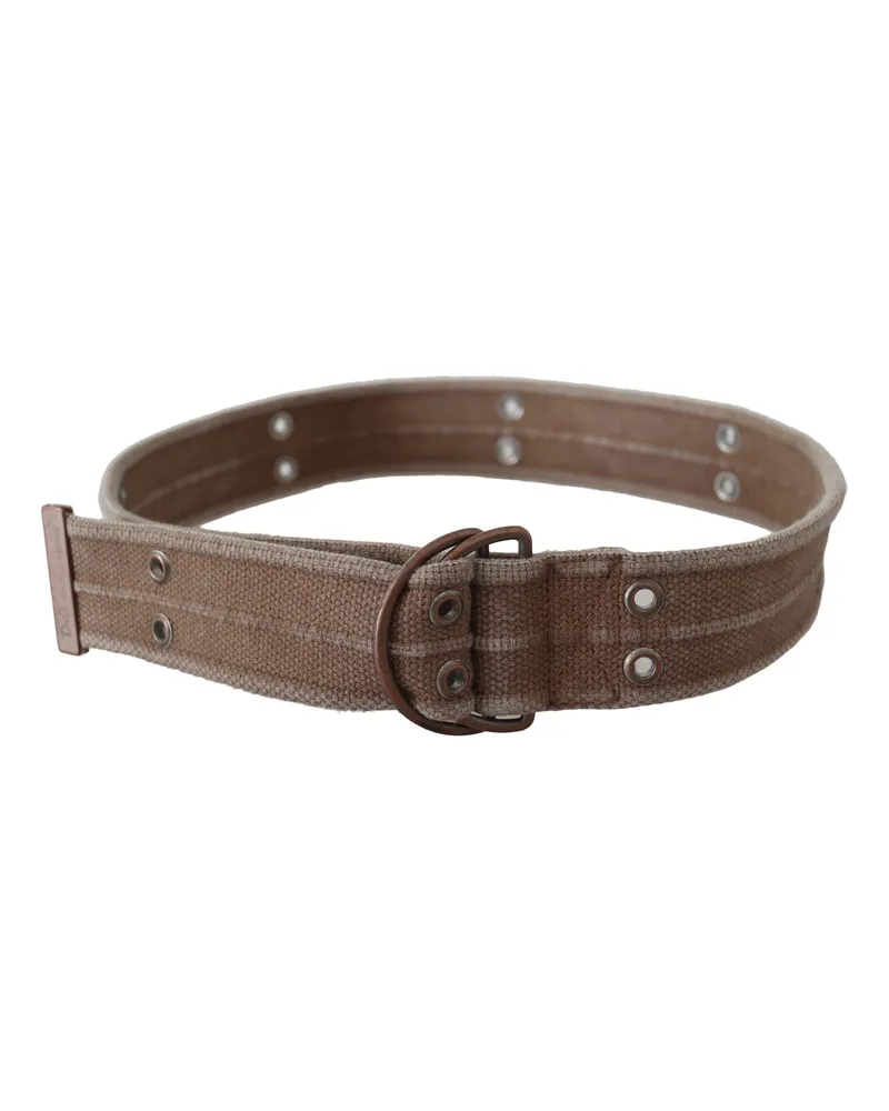 Dolce & Gabbana Women's Leather Logo Belt Beige Beige