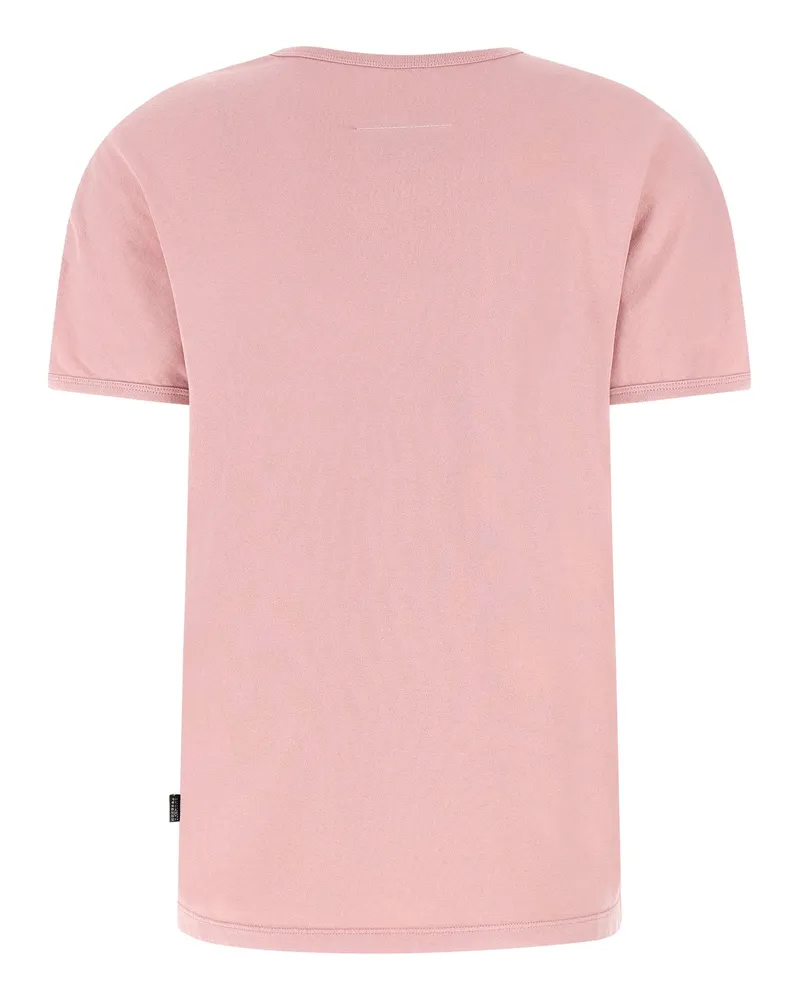 Maison Margiela Flocked Logo Print T-shirt — Pink Pink