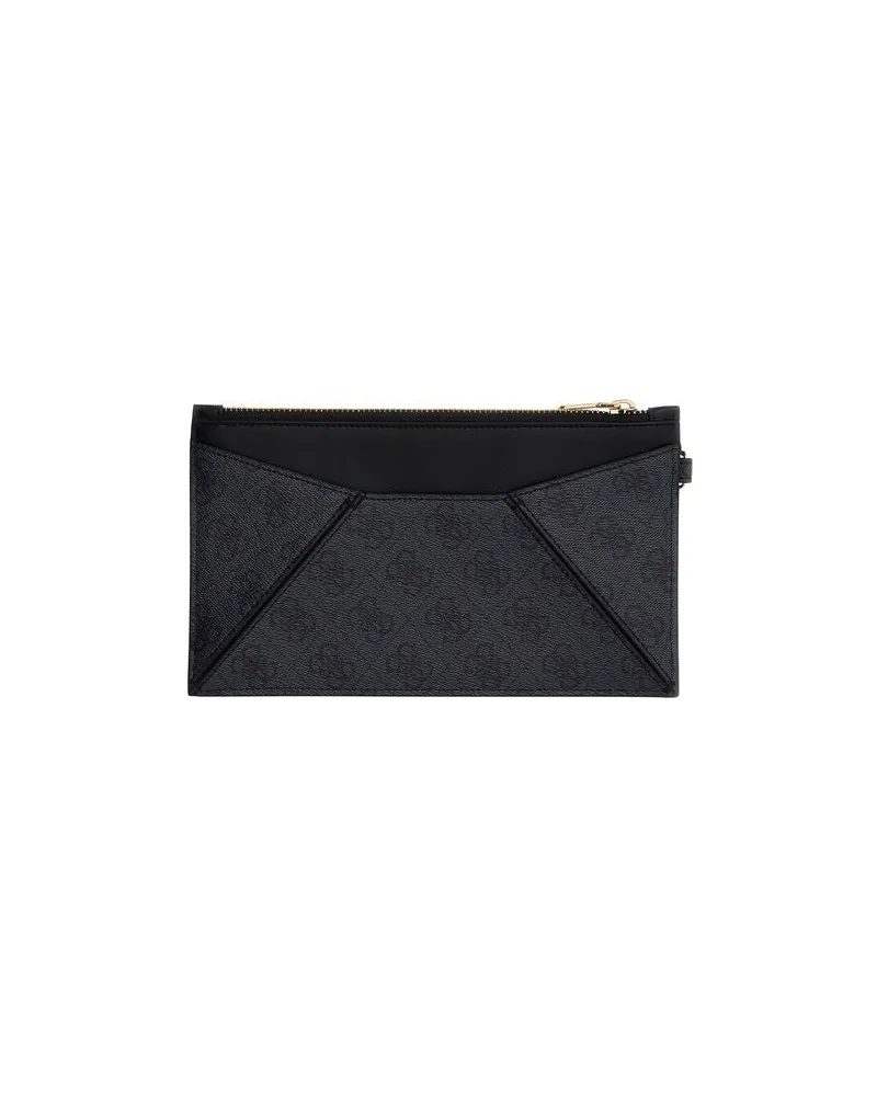 Guess Women's Pouch Coal Multi Polyurethane Bags - Pouches Black