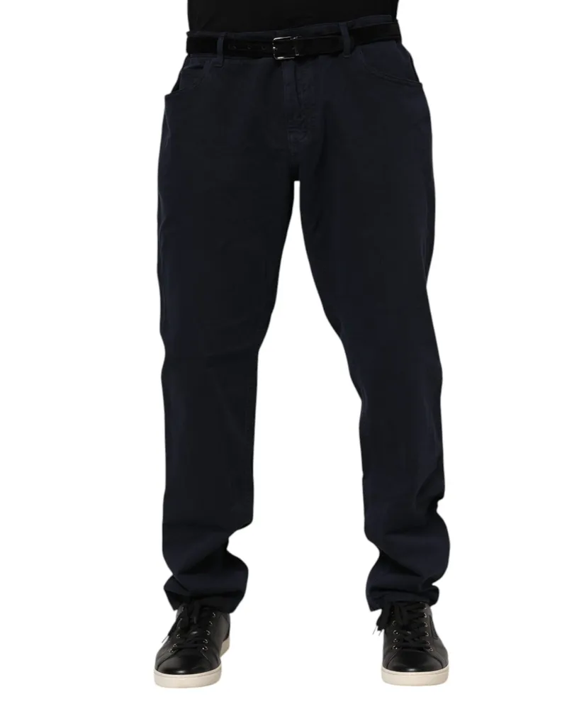 Dolce & Gabbana Men's Black Cotton Tapered Denim Jeans Elastane Clothing Black