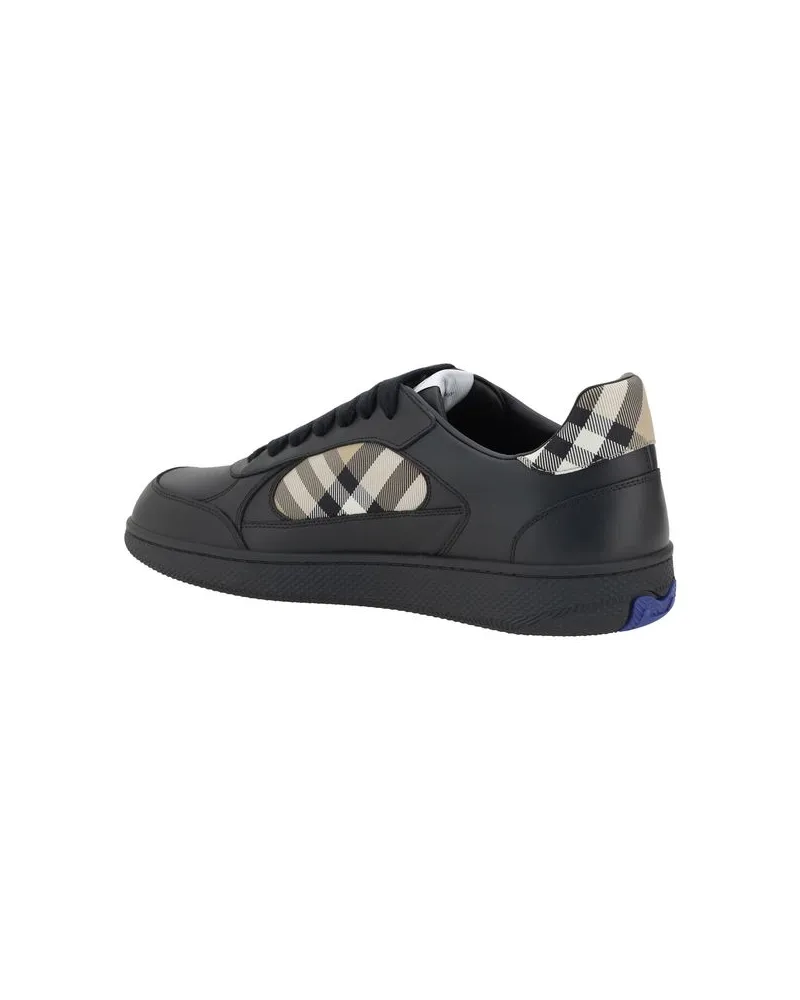 Burberry Men's Black Calf Leather Bos Taurus Low Top Sneakers Black