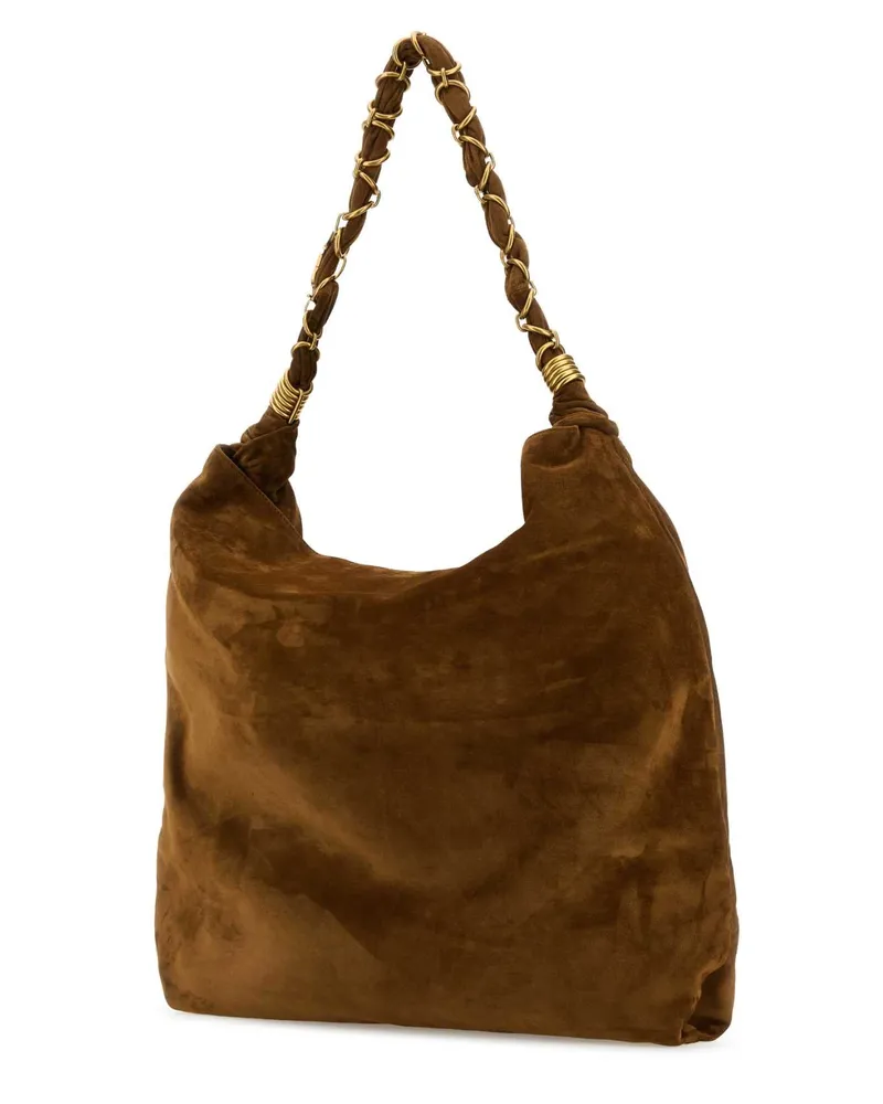 Saint Laurent Women's Caramel Suede Amalia Shopping Bag Oracaracog Borse A Mano Brown