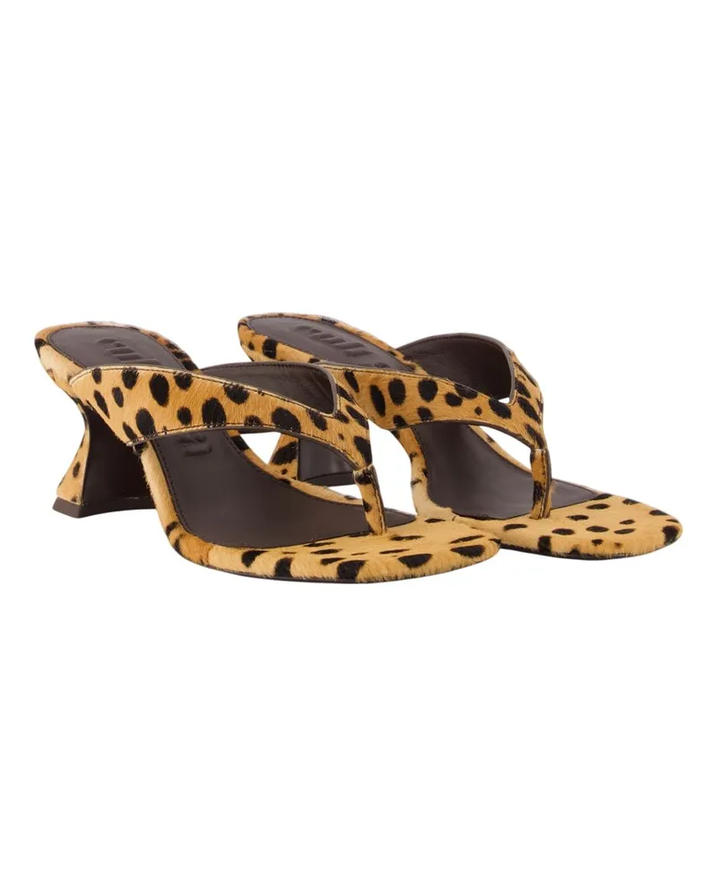 Cult Gaia Women's Abi Sandals -  Leather Brown Calfskin Shoes Brown