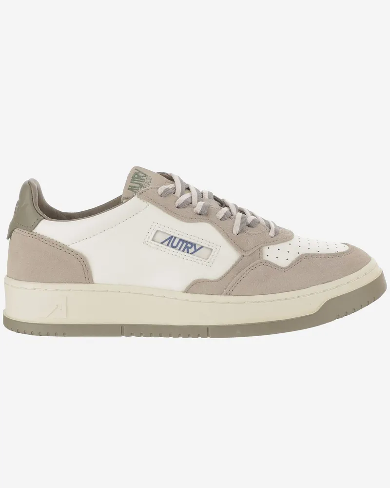 AUTRY Men's Sneakers Medalist Low Leather Multicolour Leather-Rubber Trainers Leather/rubber Beige