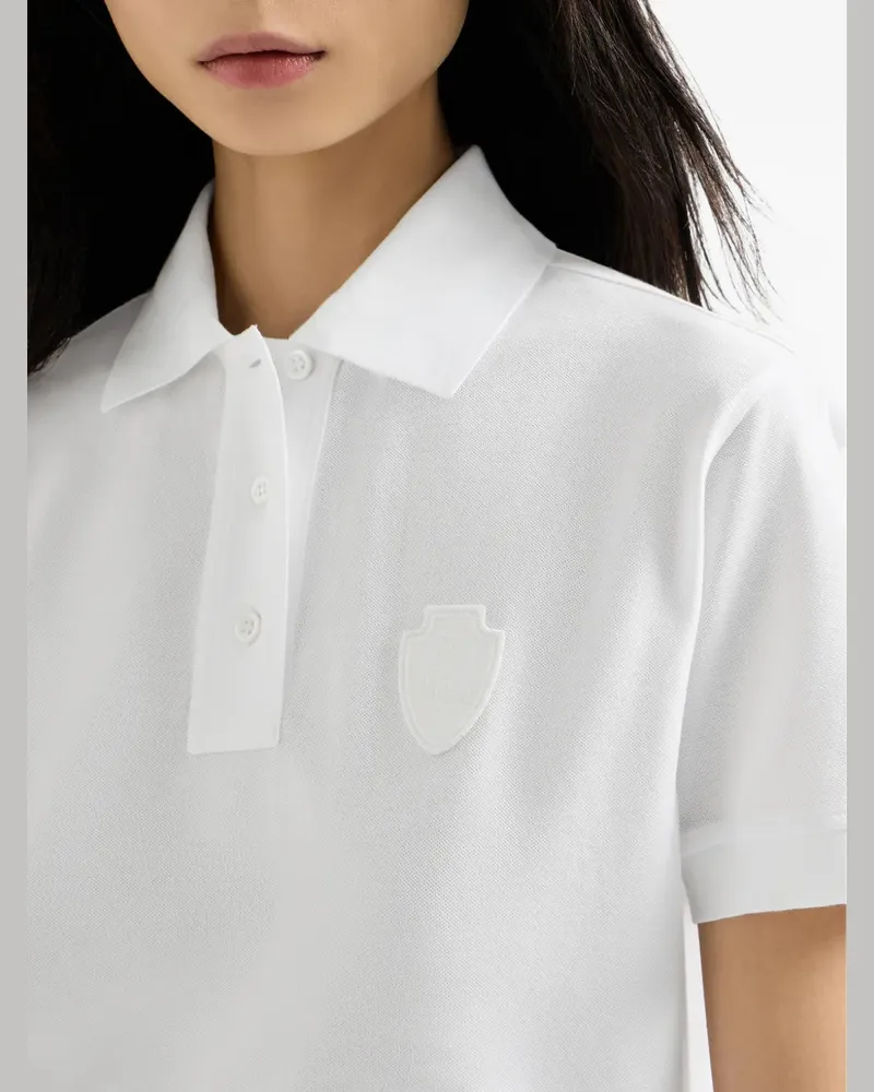 Brunello Cucinelli Women Stretch Cotton Piqué Polo Shirt With Logo Ss26 W White