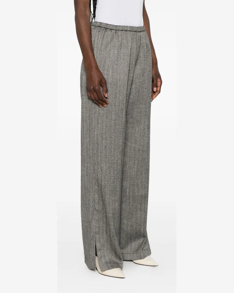 forte_forte Chevron Trousers — Grey Grey