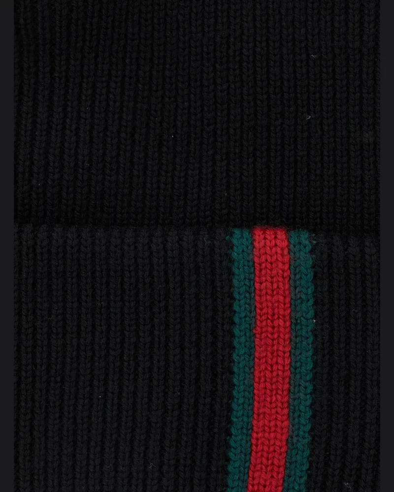 Gucci Men Beanie Wool Black Hat Black