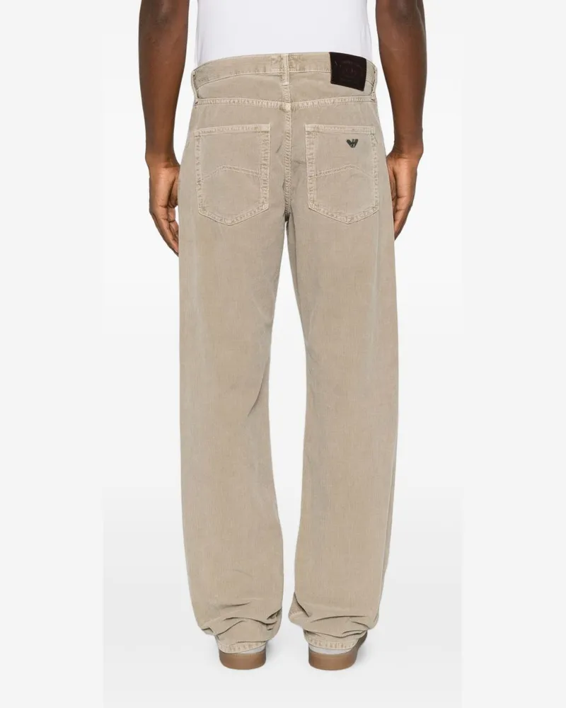 Emporio Armani Cotton Corduroy Jeans — Beige Beige