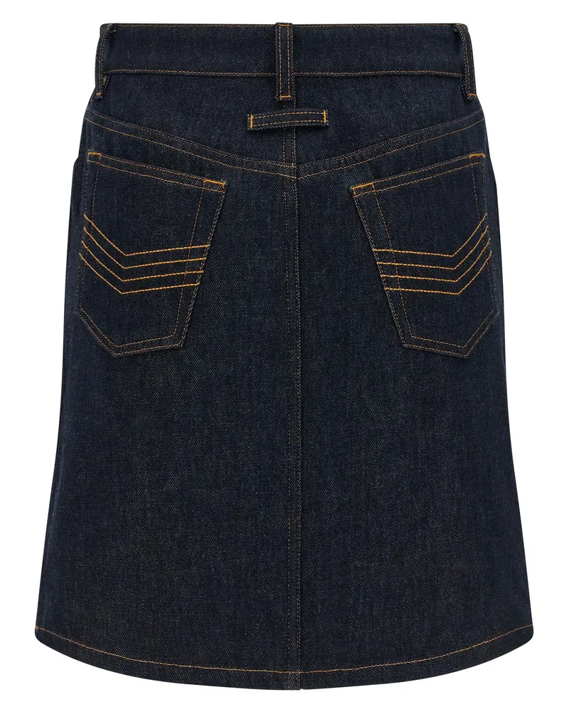 Jean Paul Gaultier Women's Blue Cotton Long Skirt Navy
