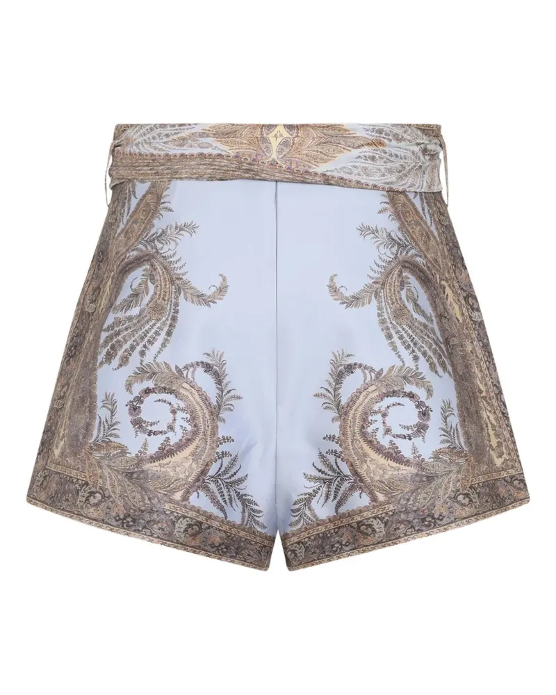 Zimmermann Women's Paisley-Print Belted Shorts Aw25 W Lilac