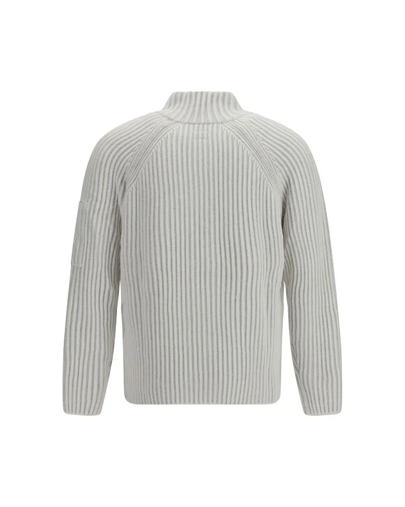 C.P. Company Ribbed Wool-Blend Cardigan — White White