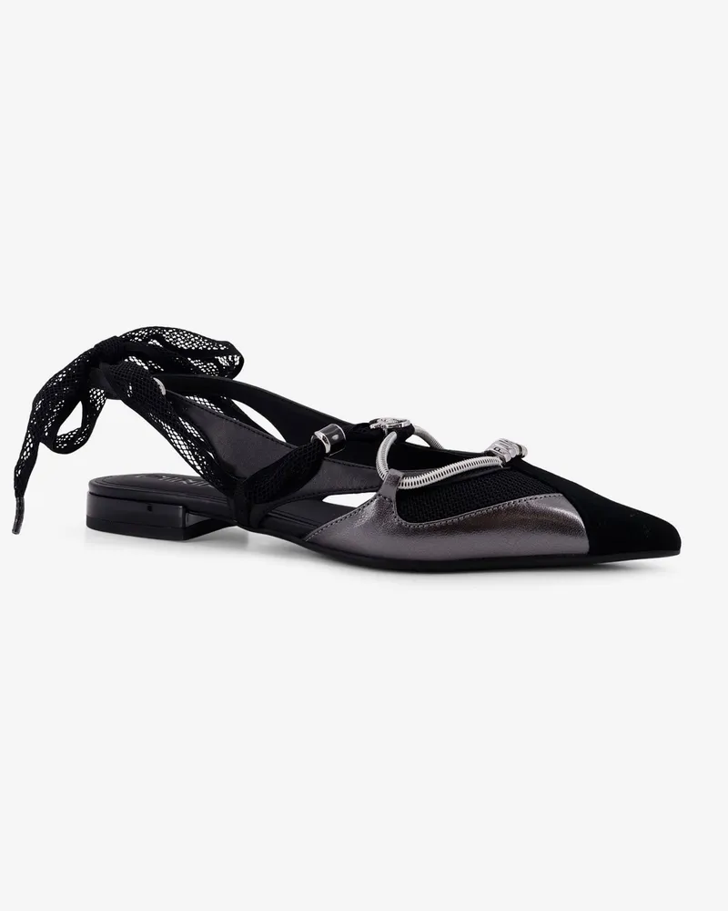 Pinko Women's Ballerina Flats Gianira Black Leather Shoes Black