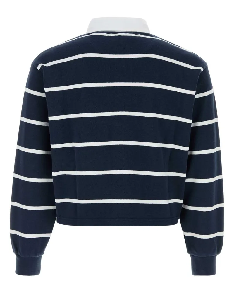 SPORTY & RICH Men's Logo Polo Shirt Navy Cotton Navy
