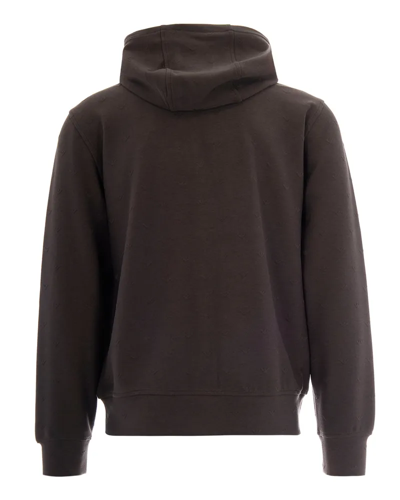 Emporio Armani Men Sweatshirt Eagle All-Over Jacquard Brown External: Cotton Sweatshirts Sweater Brown