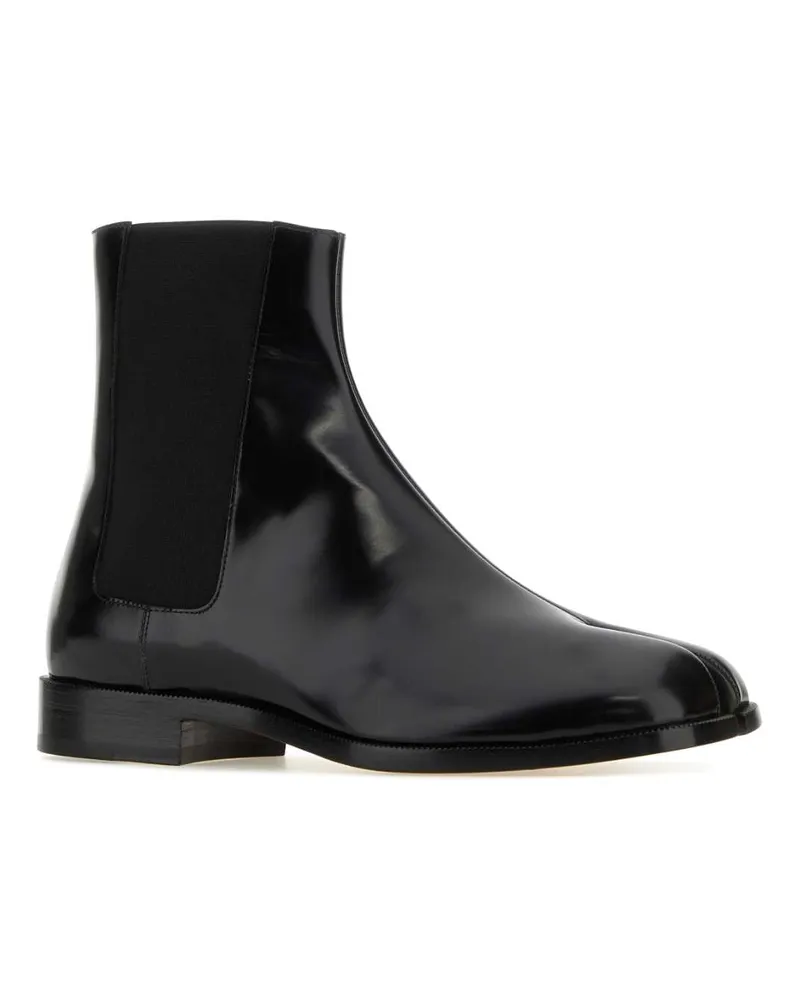 Maison Margiela Men's Black Leather Tabi Ankle Boots Stivali Black
