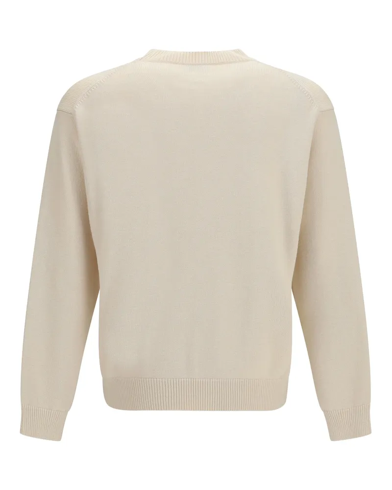 Kenzo Men's Sweater Tulip Off-White Wool-Cotton Off White Wool And Cotton Blend Beige