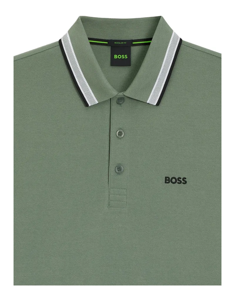 HUGO BOSS Tipped Collar Polo — Green Green