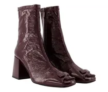 Women's Patent Synthetic Ankle Boot Burgundy