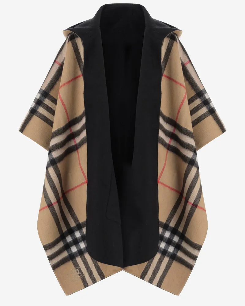 Burberry Women's Cashmere Cape Black-Archive Beige Capes Black/archive Jacket Black