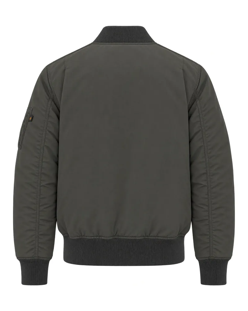 Alpha Industries Padded Nylon Bomber Jacket — Gray Gray