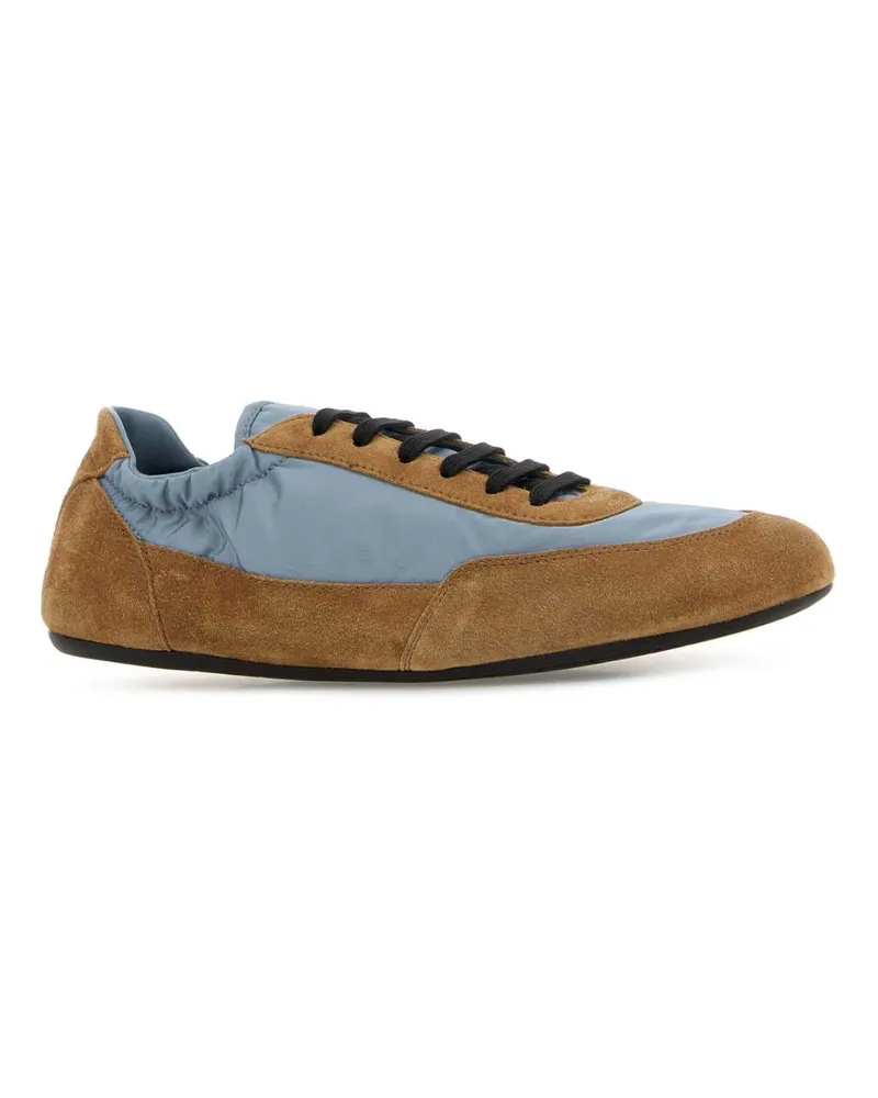 Prada Women's Two-Tone Re-Nylon And Suede Collapse Sneakers Astrale+cannella Multicolor