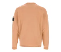 Men Creneck Sweater Orange Cotton Nylon