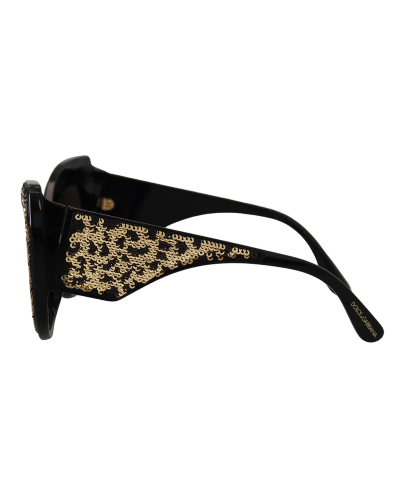 Dolce & Gabbana Women's Black Gold Sequin Butterfly Polarized Dg4326 Sunglasses Acetate Black