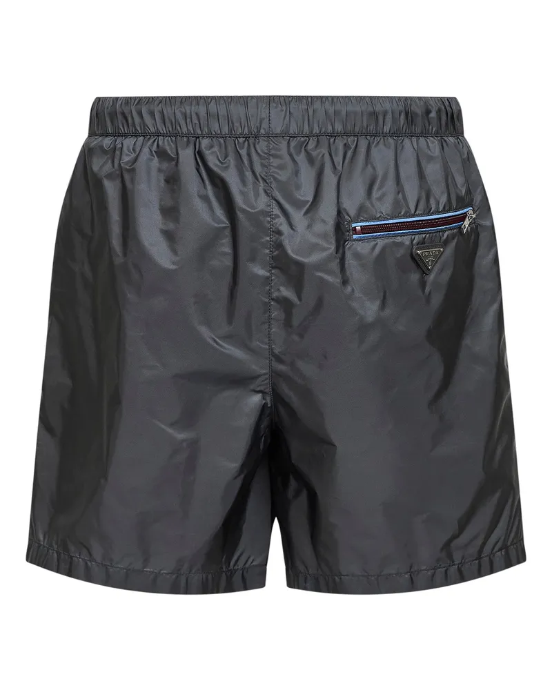 Prada Men's Iron Re-Nylon Swim Shorts Grey Recycled Polyamide Beachwear Sea Clothing Gray