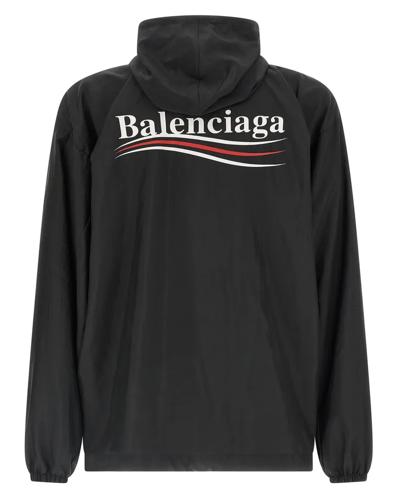 Balenciaga Water-Repellent Technical Anorak Jacket — Black Black