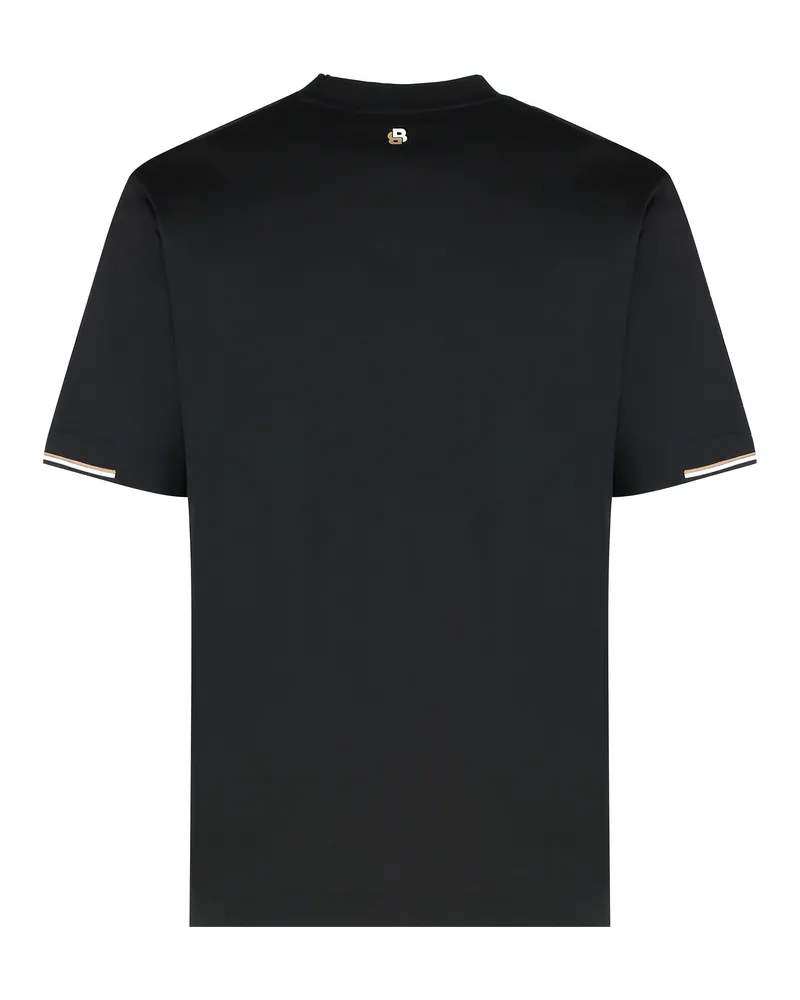 HUGO BOSS Men's Black Cotton Crew-Neck T-Shirt T-Shirts And Polos Black