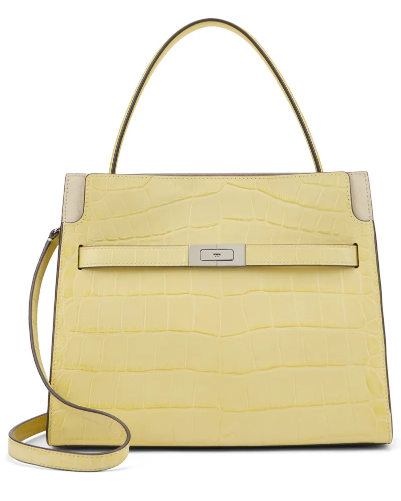 Tory Burch Women's Handbag Lee Radziwill Yellow Sky Leather Handbags Hand Bags Yellow