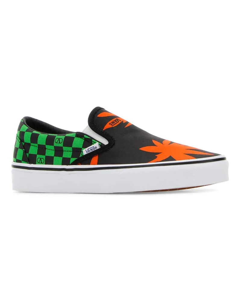 Valentino Garavani Women's Printed Canvas  X Vans Classic Slip-On Slip-Ons Nerorossosportnverdesportnebnem Cotton Sneaker Multicolor