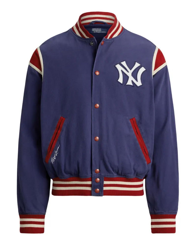 Ralph Lauren Men's Baseball Jacket Navy Cotton Navy