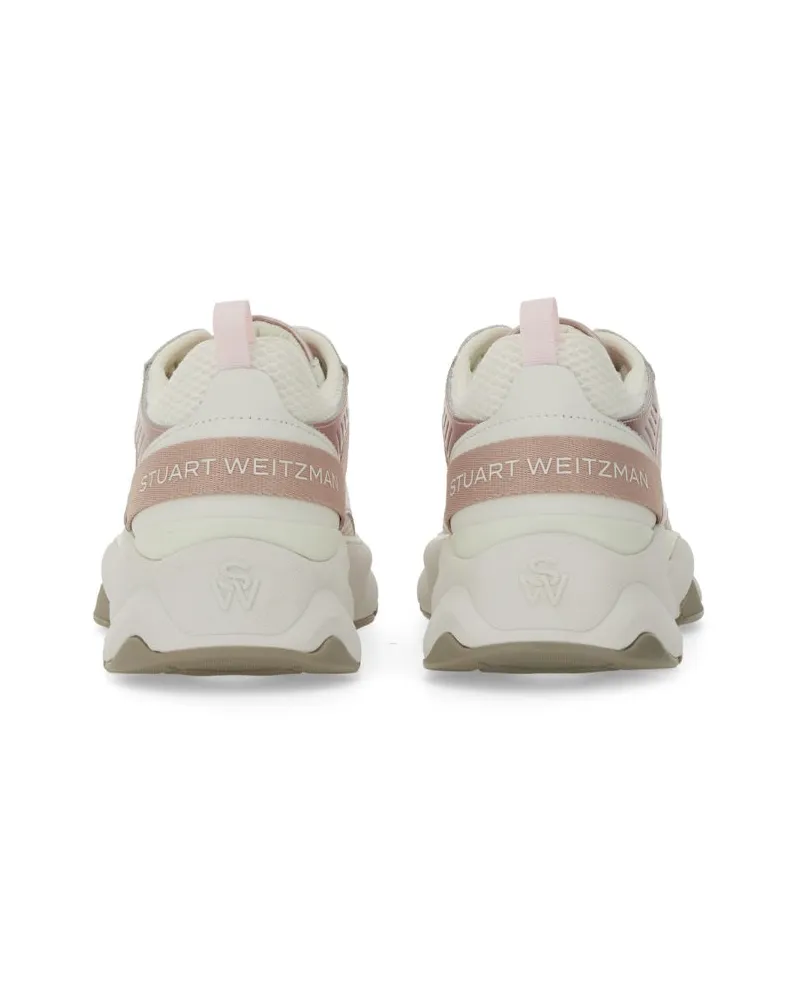 Stuart Weitzman Polyester & Calf Leather Sneaker — Pink Pink