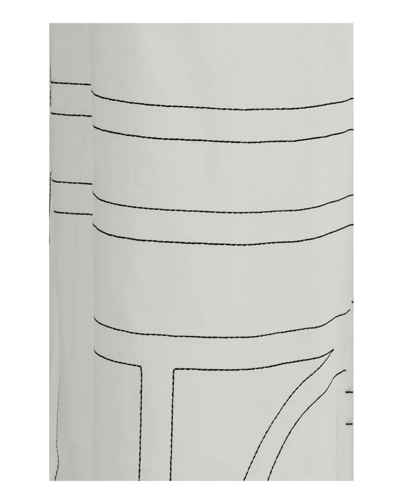 Totême Women's Pants Monogram White-Black Cotton Trousers White/black White