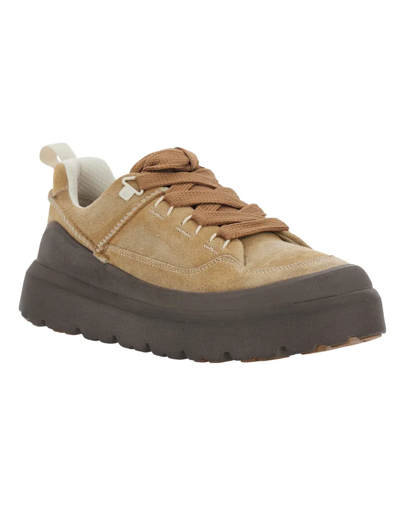 UGG Men's Sneakers Heritage Utility Knoll Brown Leather Trainers Brown