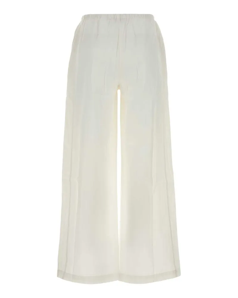 GIMAGUAS Women's White Cotton Devi Wide-Leg Pant Exterior: Pantaloni Trousers White