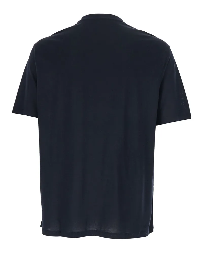 Emporio Armani Logo-Embroidered T-Shirt — Navy Navy