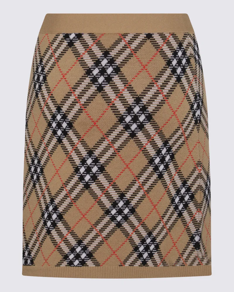 Burberry Women Skirts Sand Ip Check _wo Pl Beige